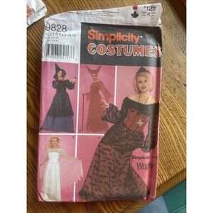 OOP Simplicity 9828 Pattern Halloween Costume Witch‎ Goth Vampire Misses 6-12